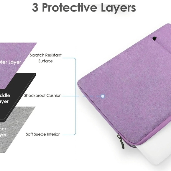15-Inch Laptop Sleeve Case for 2024 2023 MacBook Air 15 inch Purple NWOT - Picture 6 of 8